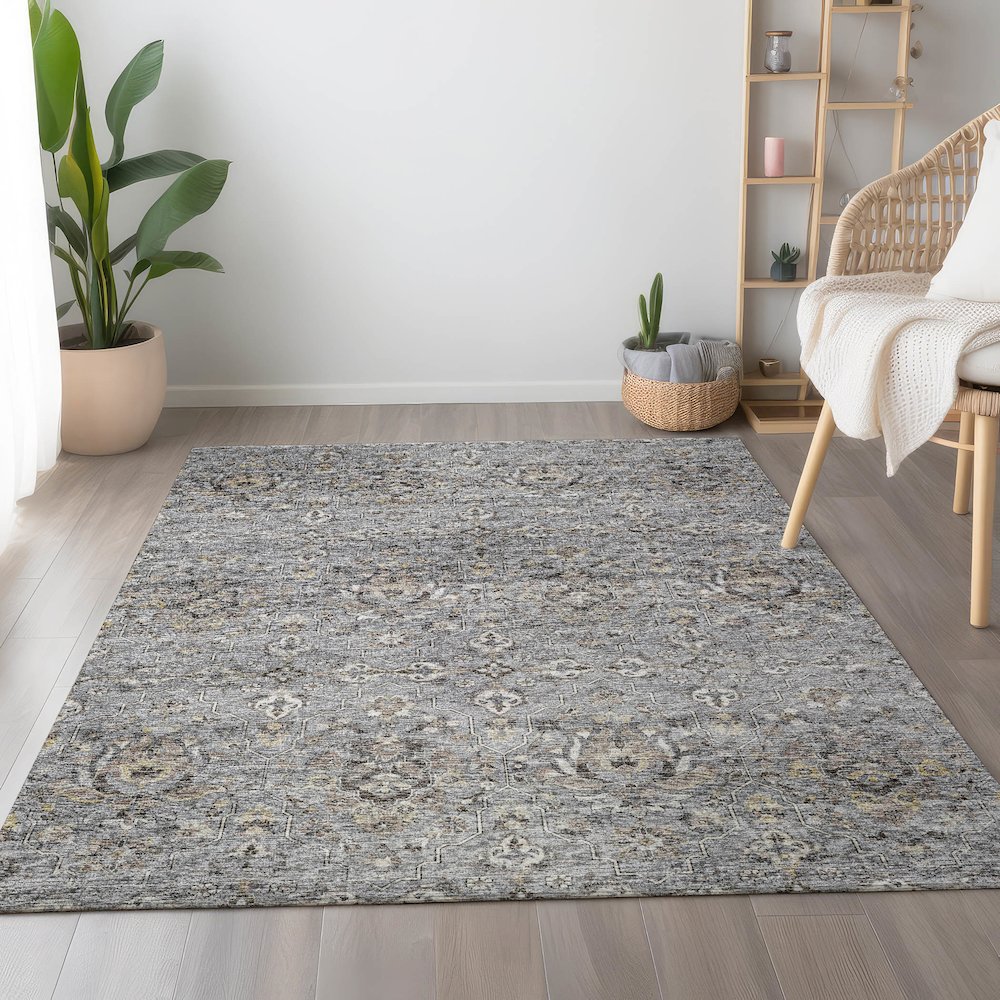 Premium Machine Washable Mayfield  Ash 5' x 7'6" Rug. Picture 5