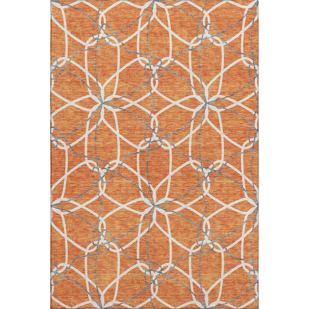 Premium Machine Washable Mayfield AMF950 Orange 5' x 7'6" Rug. Picture 1
