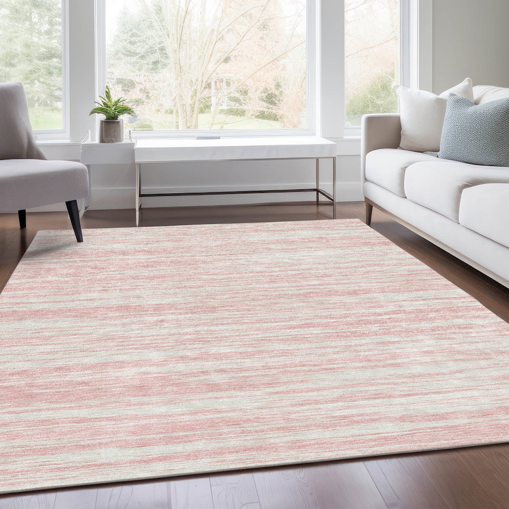Premium Machine Washable Mayfield AMF951 Pink 5' x 7'6" Rug. Picture 6