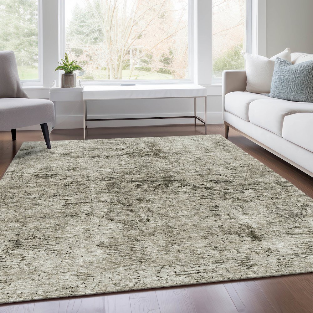 Premium Machine Washable Mayfield AMF953 Beige 5' x 7'6" Rug. Picture 6