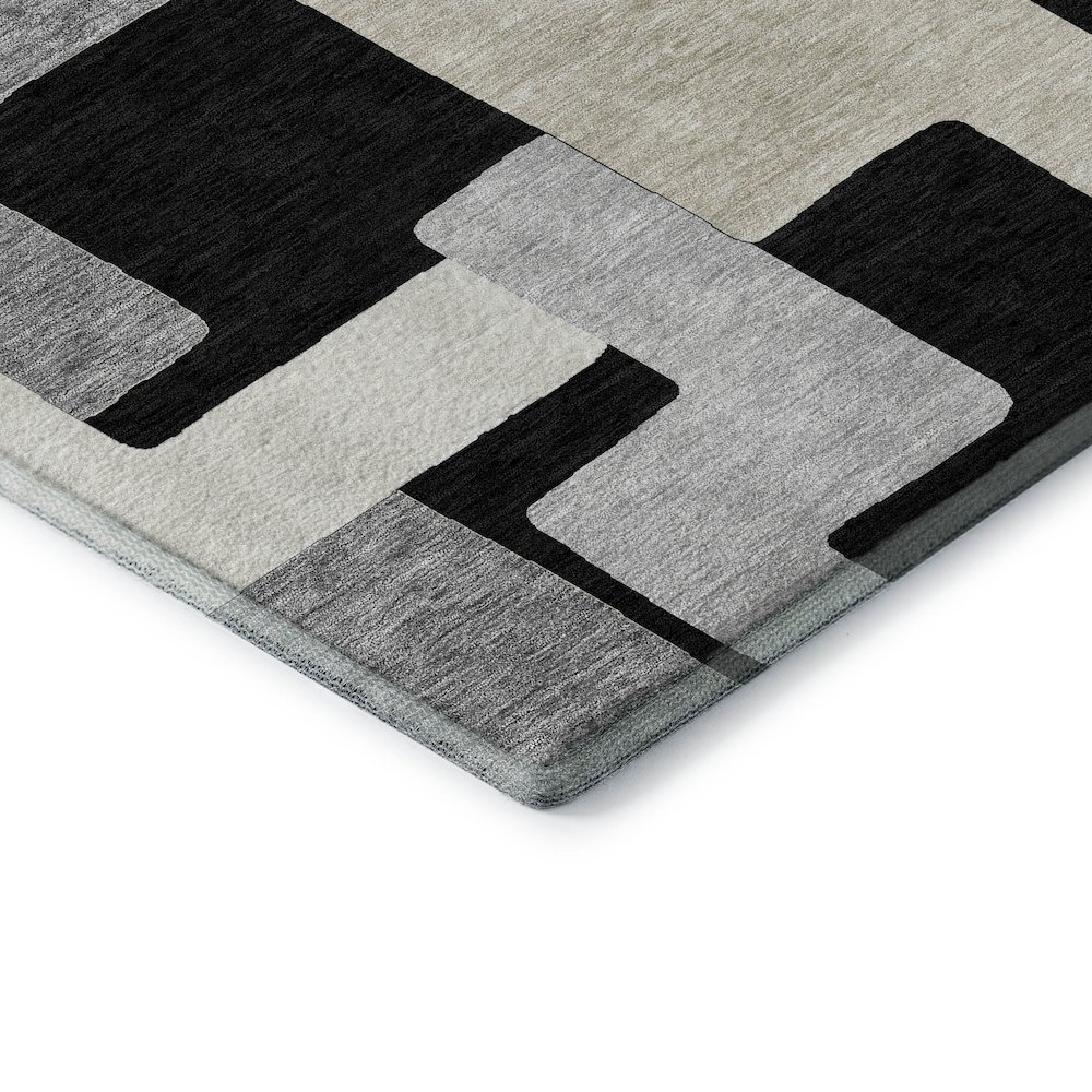 Premium Machine Washable Mayfield AMF955 Black 2'6" x 3'10" Rug. Picture 3