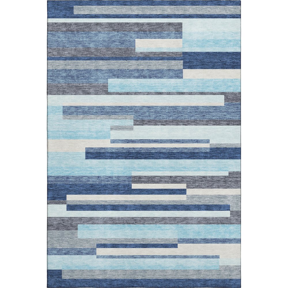 Premium Machine Washable Mayfield AMF956 Blue 5' x 7'6" Rug. Picture 1