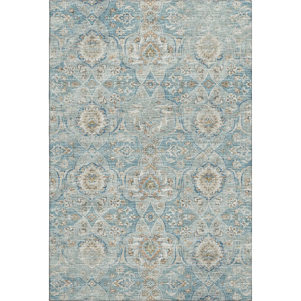 Premium Machine Washable Mayfield  Peacock 5' x 7'6" Rug. Picture 1