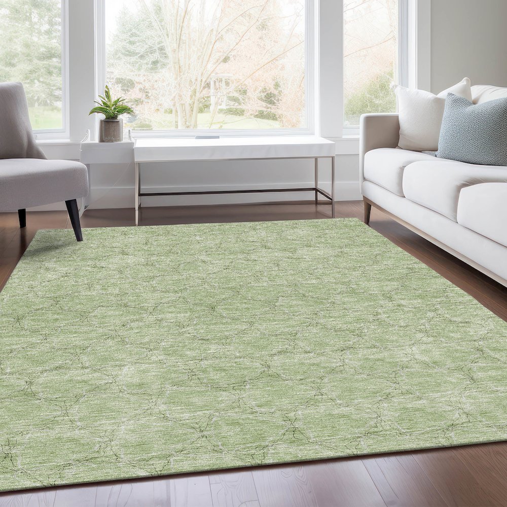 Premium Machine Washable Mayfield AMF960 Aloe 5' x 7'6" Rug. Picture 6
