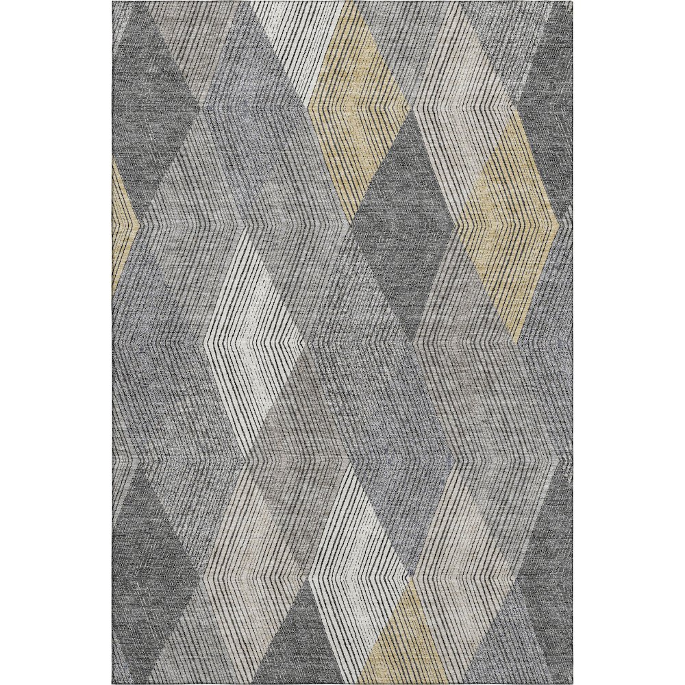 Premium Machine Washable Mayfield AMF962 Pewter 5' x 7'6" Rug. Picture 1