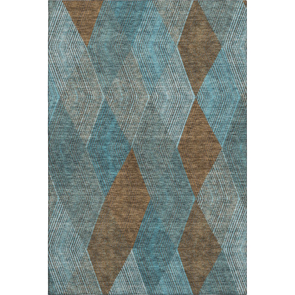 Premium Machine Washable Mayfield AMF962 Teal 5' x 7'6" Rug. Picture 1