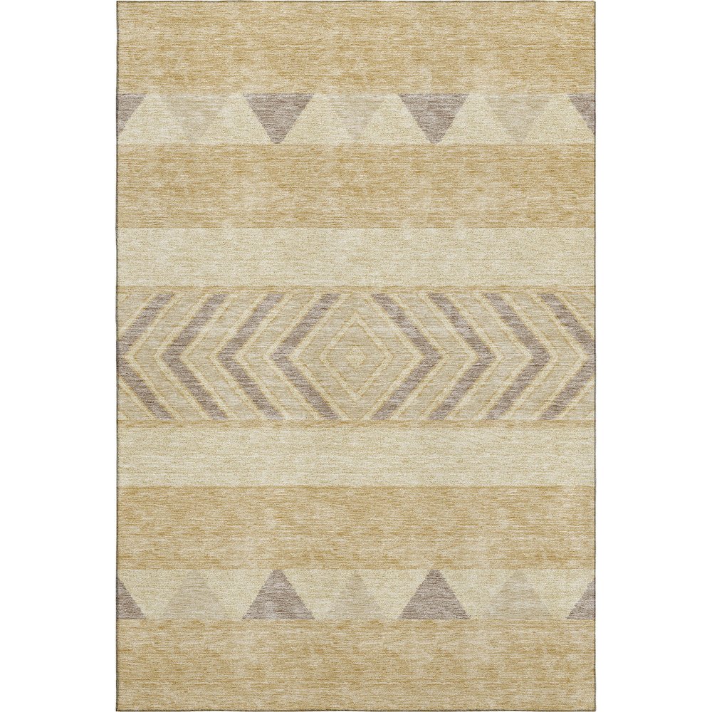 Premium Machine Washable Mayfield AMF965 Gold 5' x 7'6" Rug. Picture 1