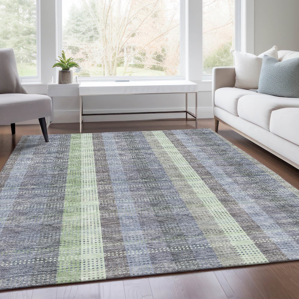 Premium Machine Washable Mayfield AMF966 Pewter 5' x 7'6" Rug. Picture 6