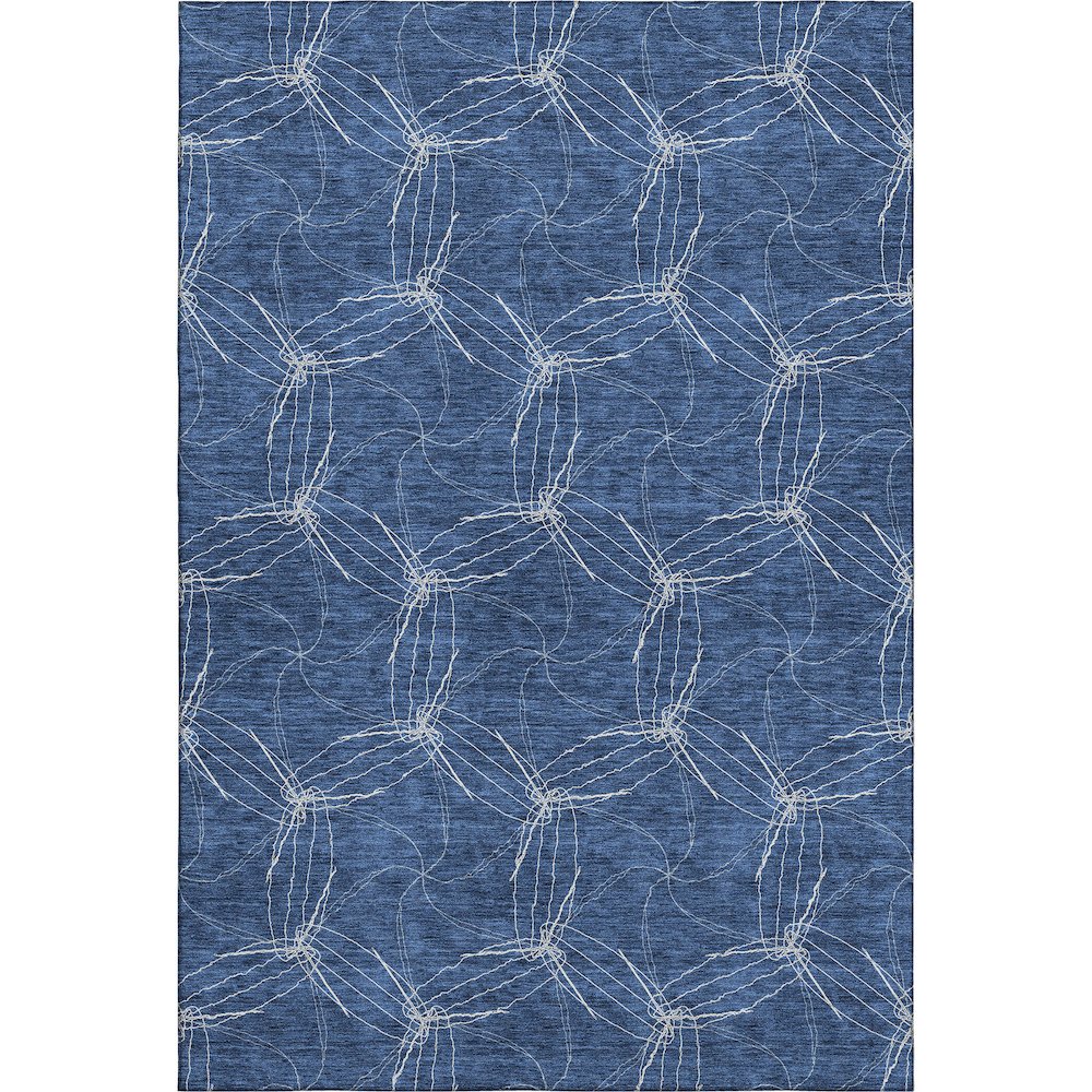 Premium Machine Washable Mayfield AMF968 Navy 5' x 7'6" Rug. Picture 1