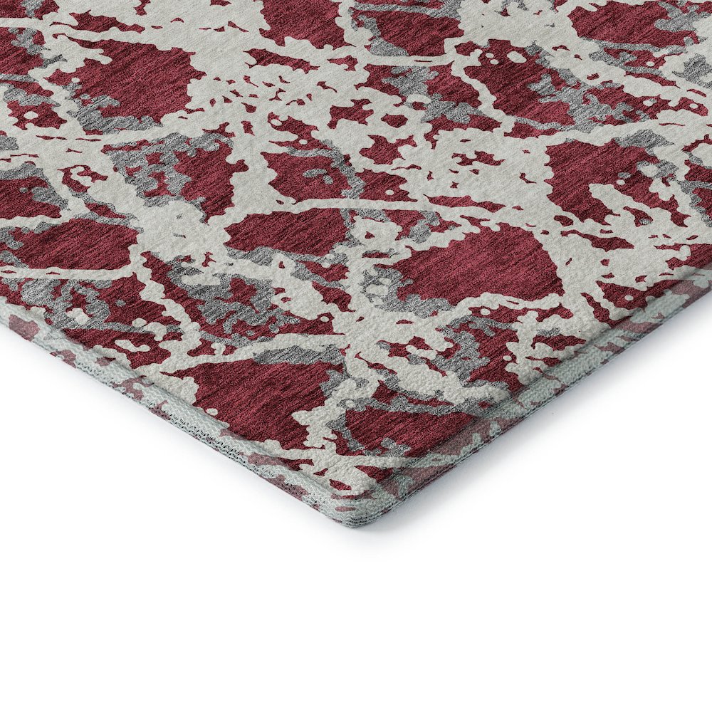 Premium Machine Washable Mayfield AMF969 Burgundy 2'6" x 3'10" Rug. Picture 3