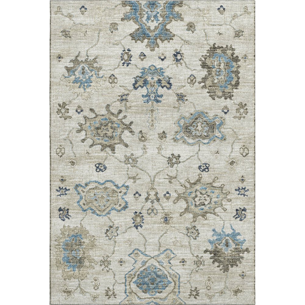Premium Machine Washable Mayfield  Blue 5' x 7'6" Rug. Picture 1