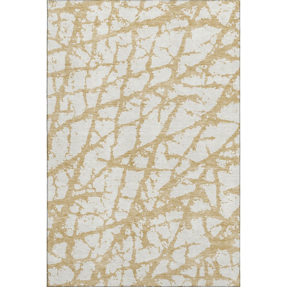 Premium Machine Washable Mayfield AMF972 Gold 5' x 7'6" Rug. Picture 1