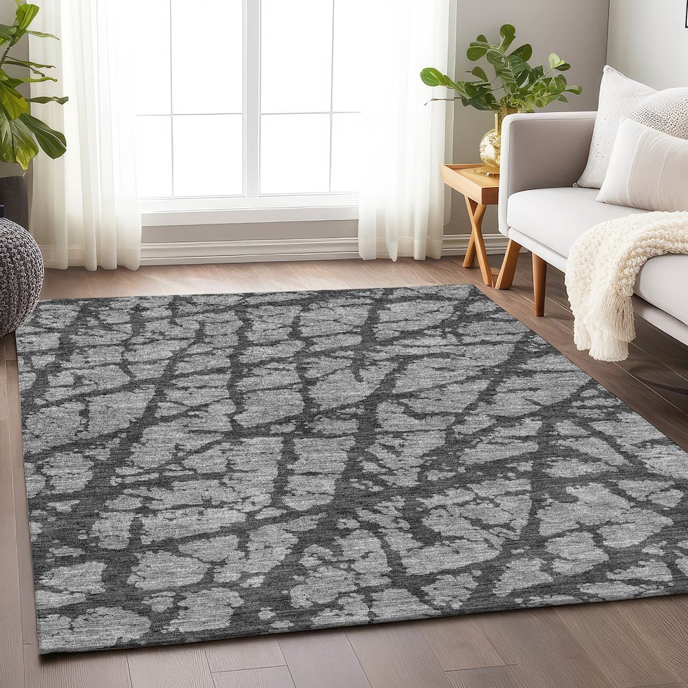 Premium Machine Washable Mayfield AMF972 Gray 5' x 7'6" Rug. Picture 5