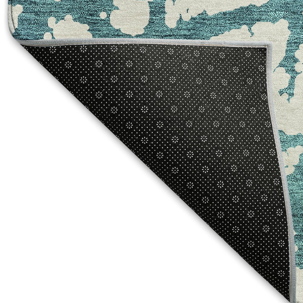 Premium Machine Washable Mayfield AMF972 Teal 2'6" x 3'10" Rug. Picture 2