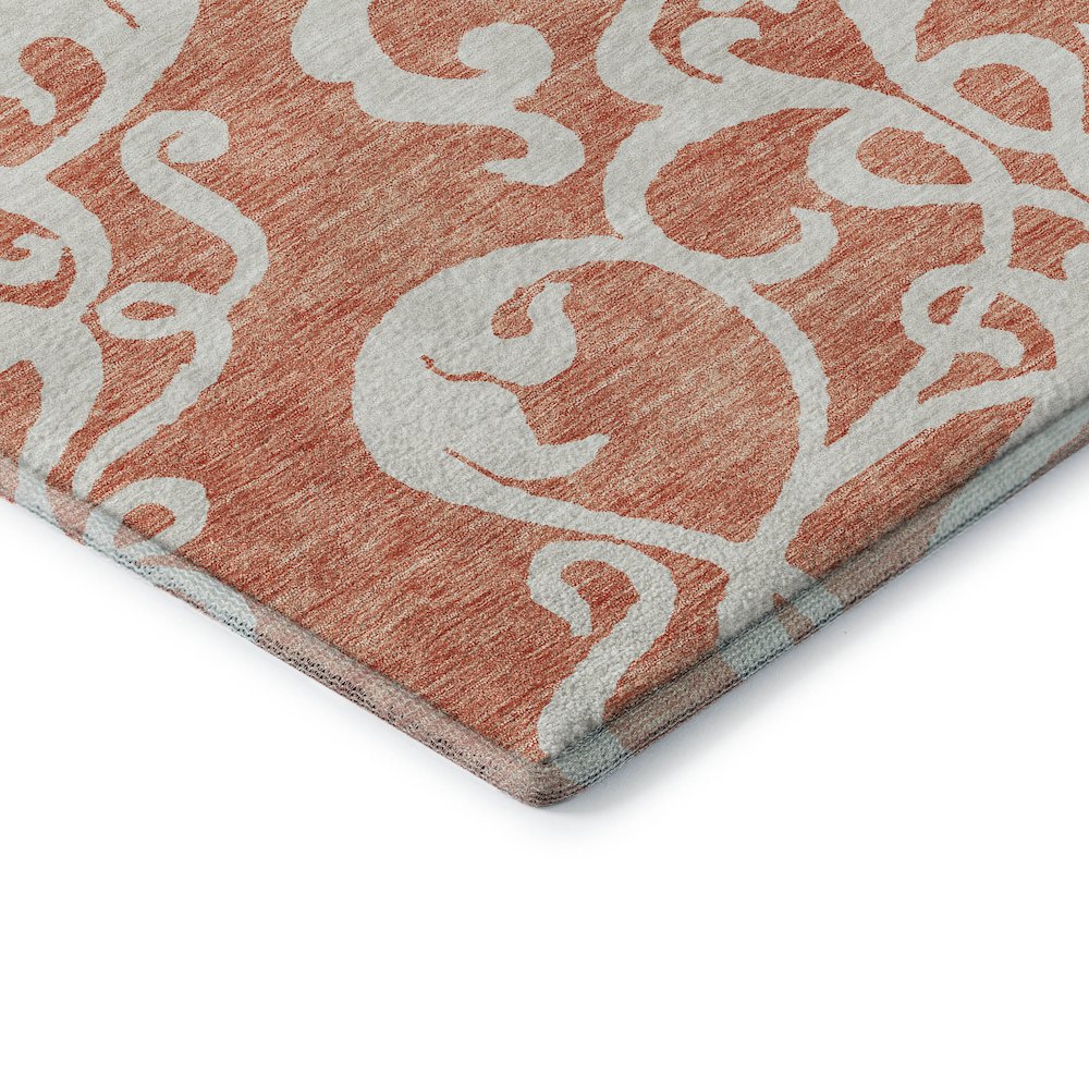 Premium Machine Washable Mayfield AMF973 Coral 2'6" x 3'10" Rug. Picture 3