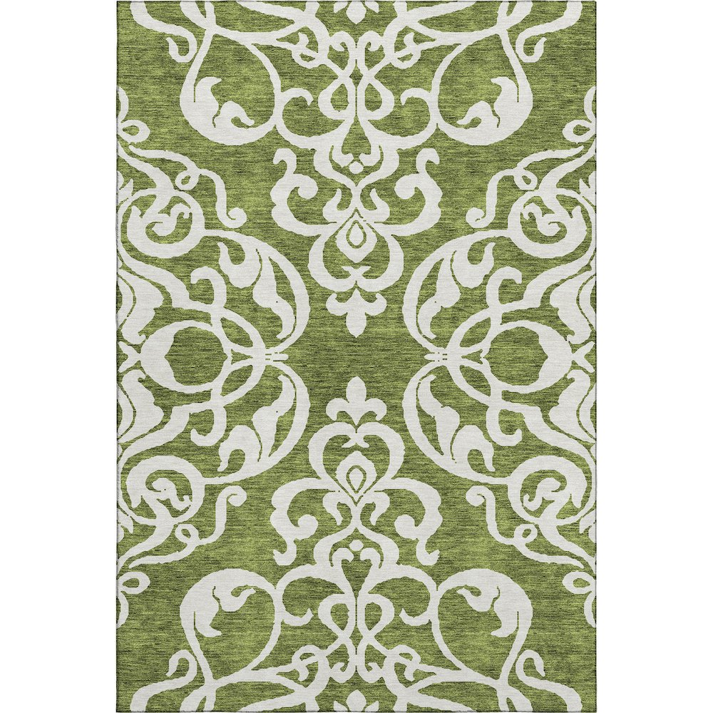 Premium Machine Washable Mayfield AMF973 Green 5' x 7'6" Rug. Picture 1