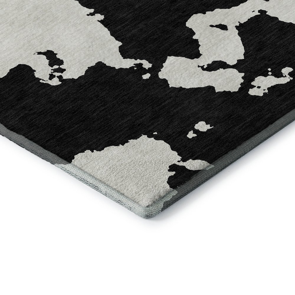 Premium Machine Washable Mayfield AMF975 Black 2'6" x 3'10" Rug. Picture 3
