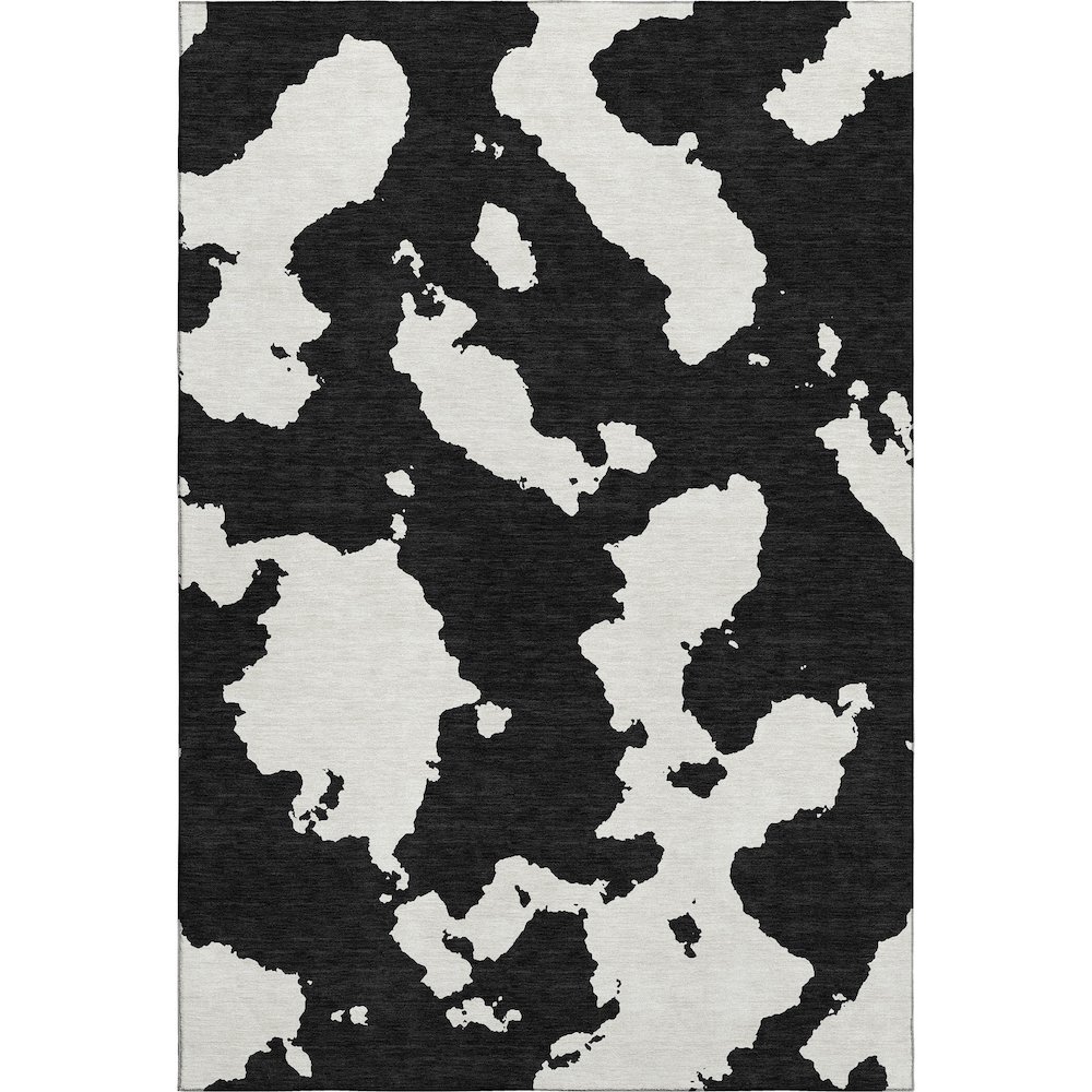 Premium Machine Washable Mayfield AMF975 Black 5' x 7'6" Rug. Picture 1