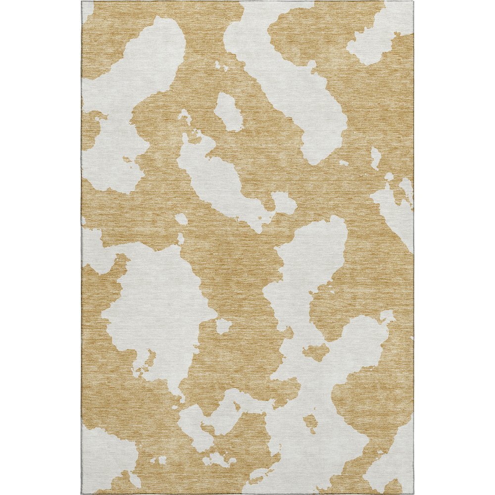 Premium Machine Washable Mayfield AMF975 Gold 5' x 7'6" Rug. Picture 1