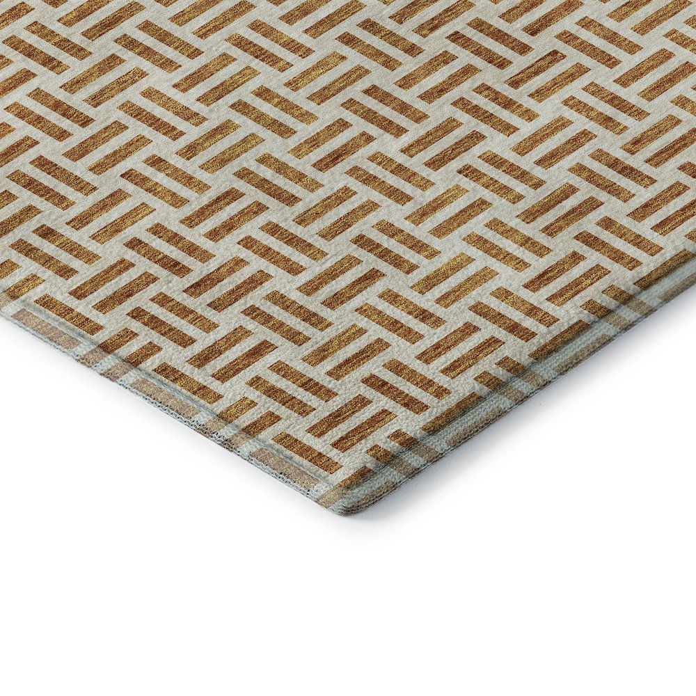 Premium Machine Washable Mayfield AMF978 Copper 2'6" x 3'10" Rug. Picture 3