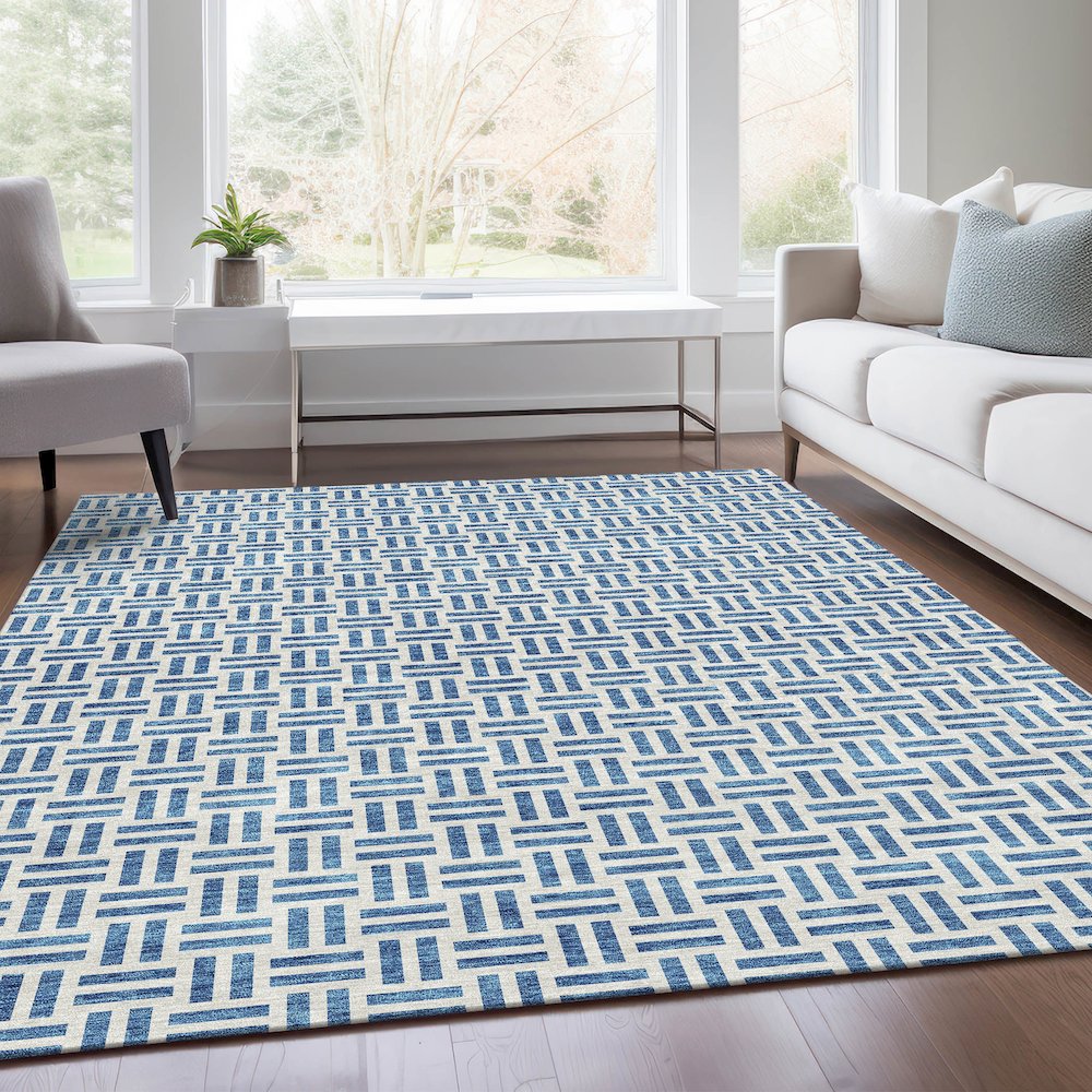 Premium Machine Washable Mayfield AMF978 Denim 5' x 7'6" Rug. Picture 6
