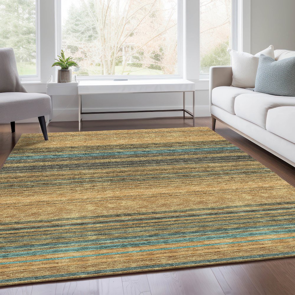 Premium Machine Washable Mayfield AMF979 Wheat 5' x 7'6" Rug. Picture 6