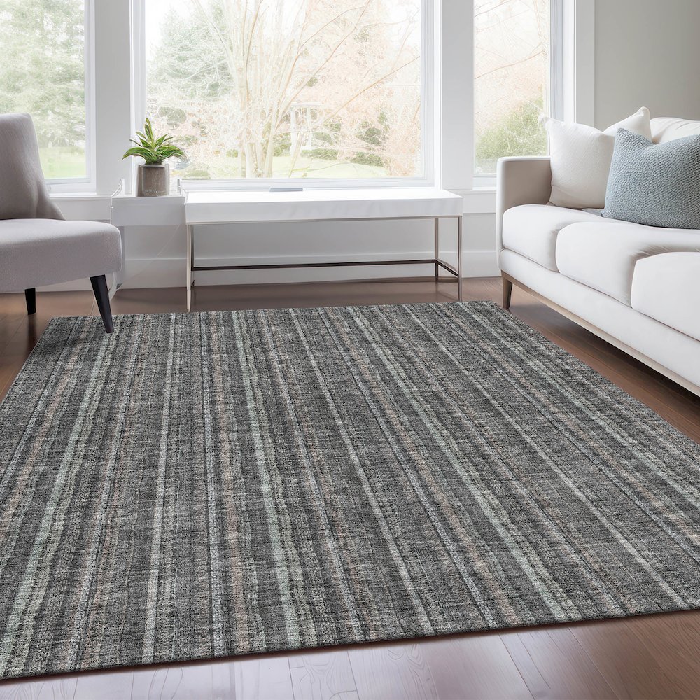 Premium Machine Washable Mayfield AMF982 Gray 5' x 7'6" Rug. Picture 6