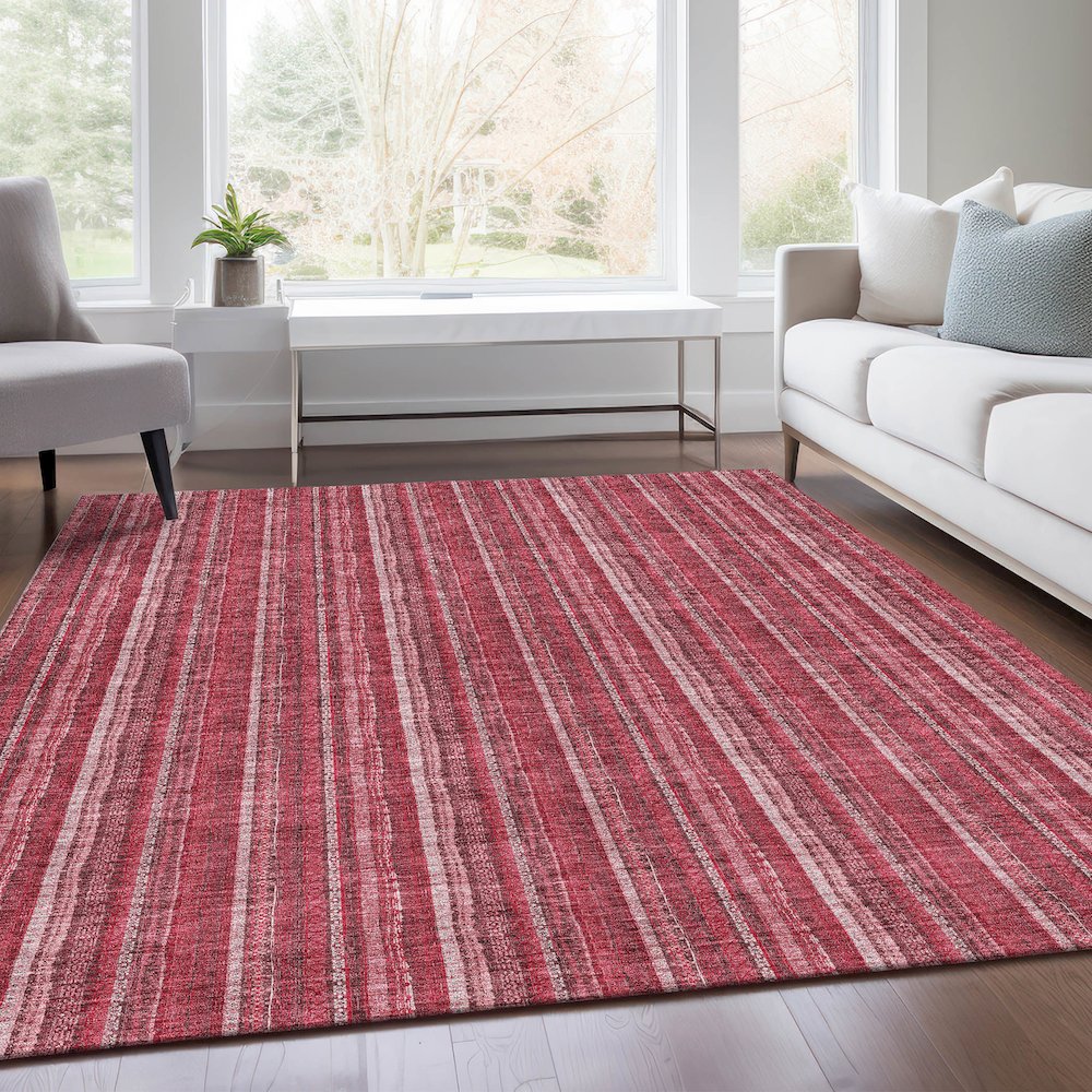 Premium Machine Washable Mayfield AMF982 Pink 5' x 7'6" Rug. Picture 6