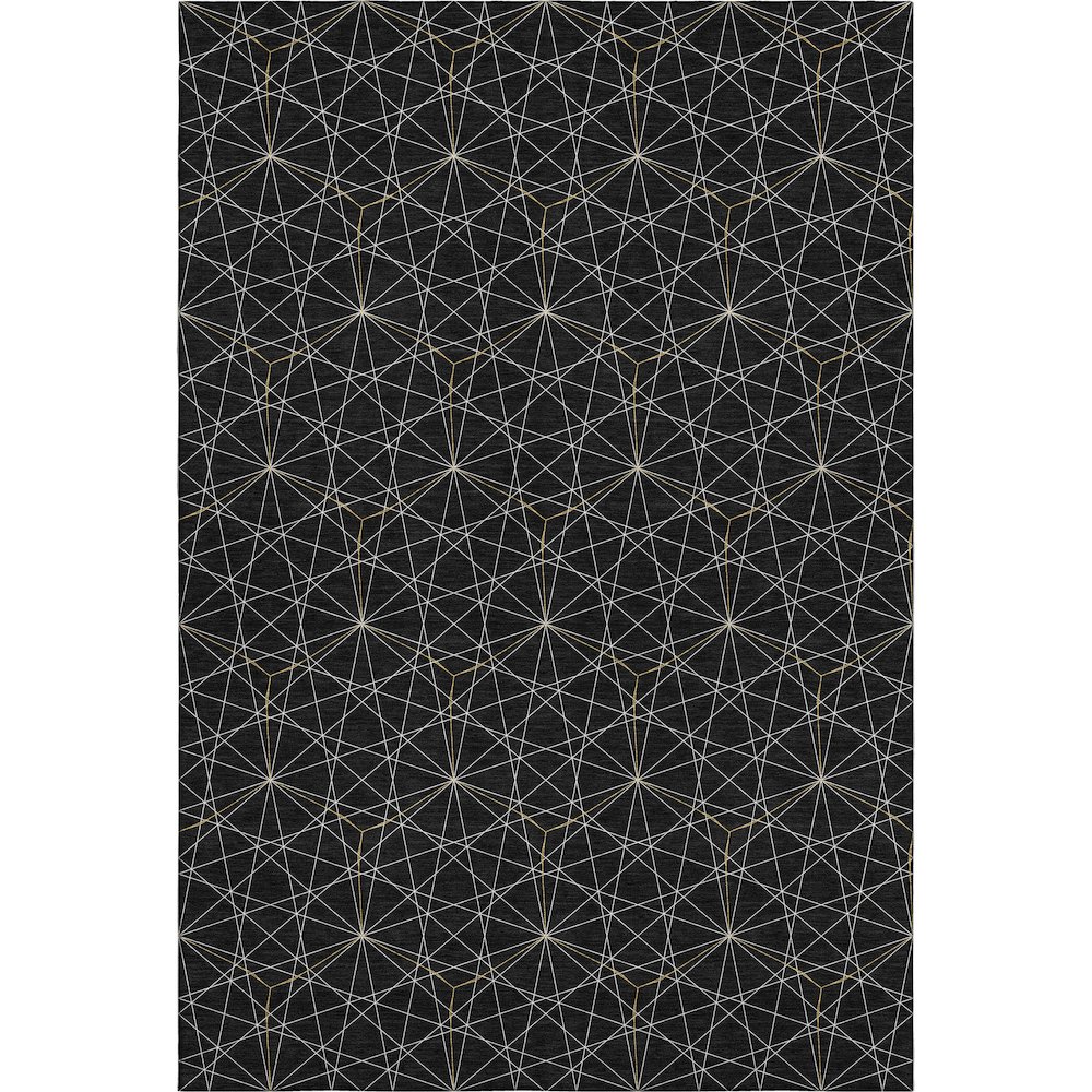 Premium Machine Washable Mayfield AMF987 Black 5' x 7'6" Rug. Picture 1