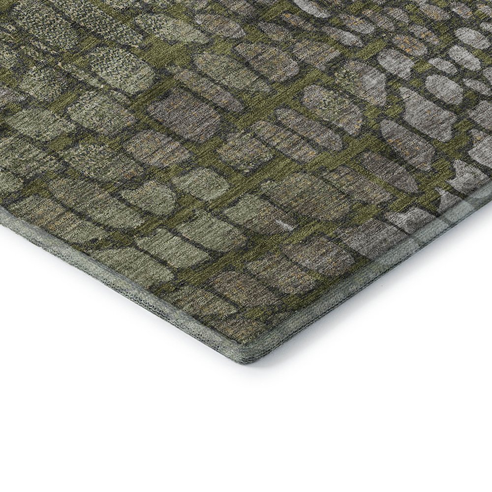 Premium Machine Washable Mayfield AMF988 Olive 2'6" x 3'10" Rug. Picture 3