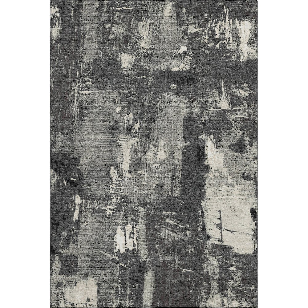 Premium Machine Washable Mayfield AMF989 Black 5' x 7'6" Rug. Picture 1