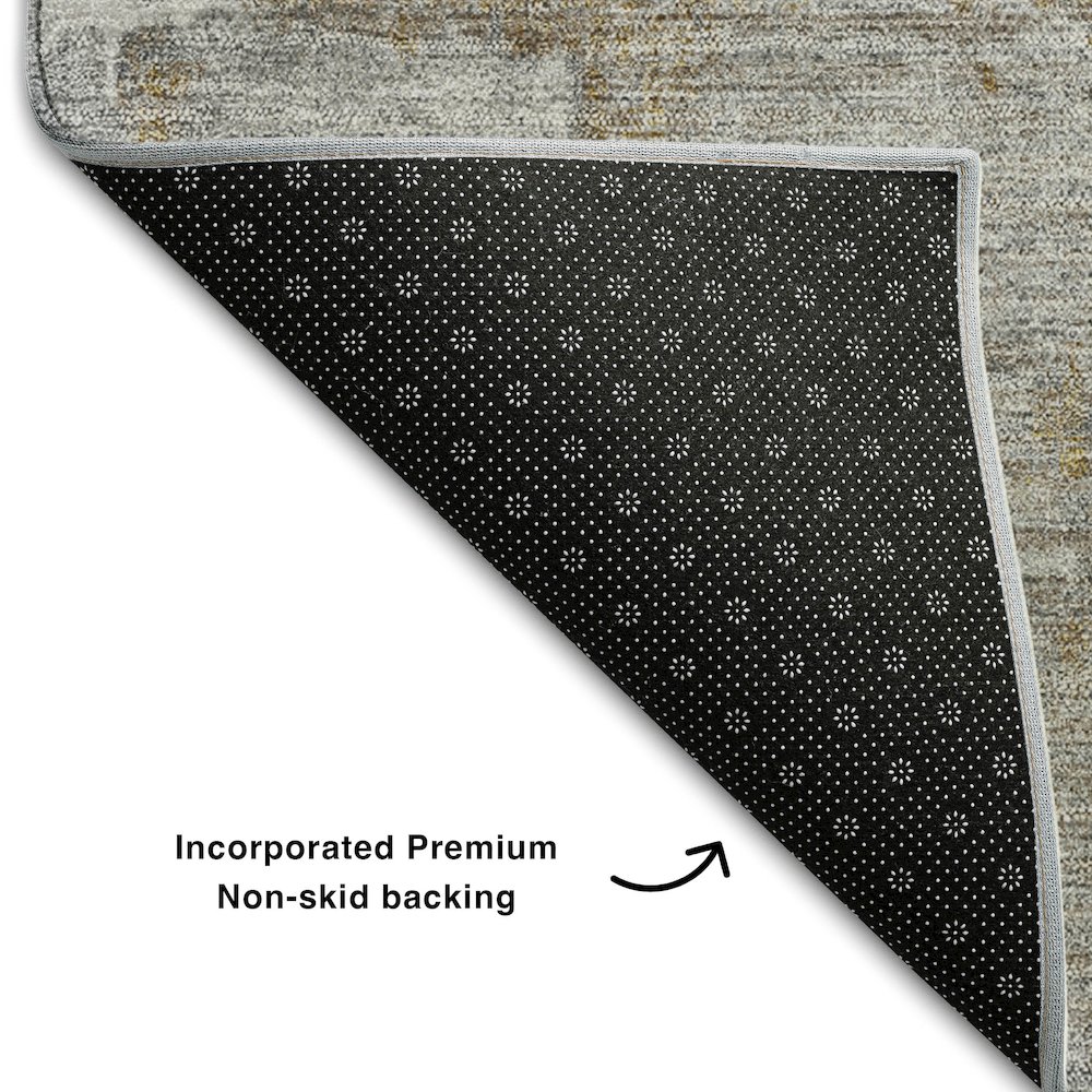 Premium Machine Washable Mayfield AMF989 Gray 2'6" x 3'10" Rug. Picture 2