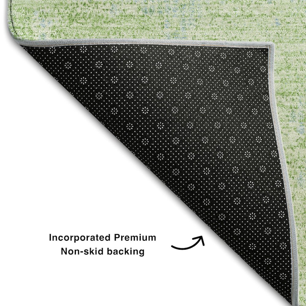 Premium Machine Washable Mayfield AMF989 Green 2'6" x 3'10" Rug. Picture 2