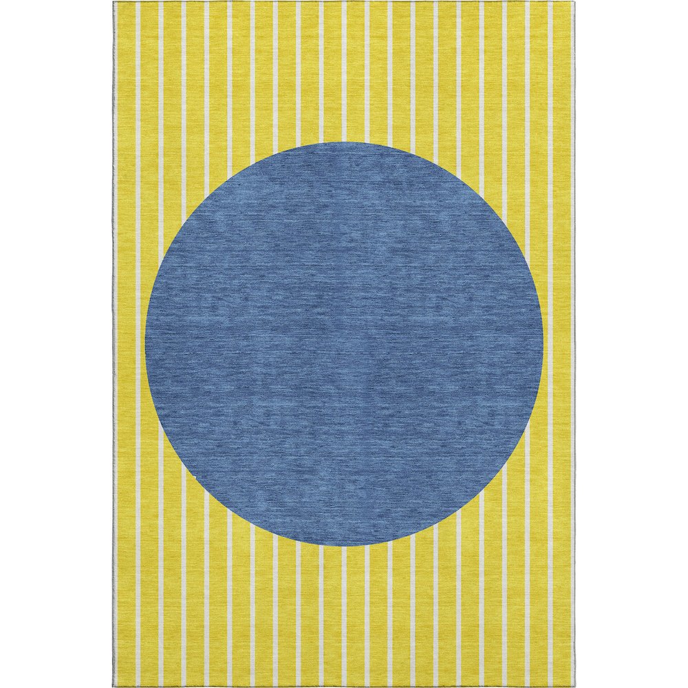 Premium Machine Washable Mayfield AMF994 Yellow 5' x 7'6" Rug. Picture 1