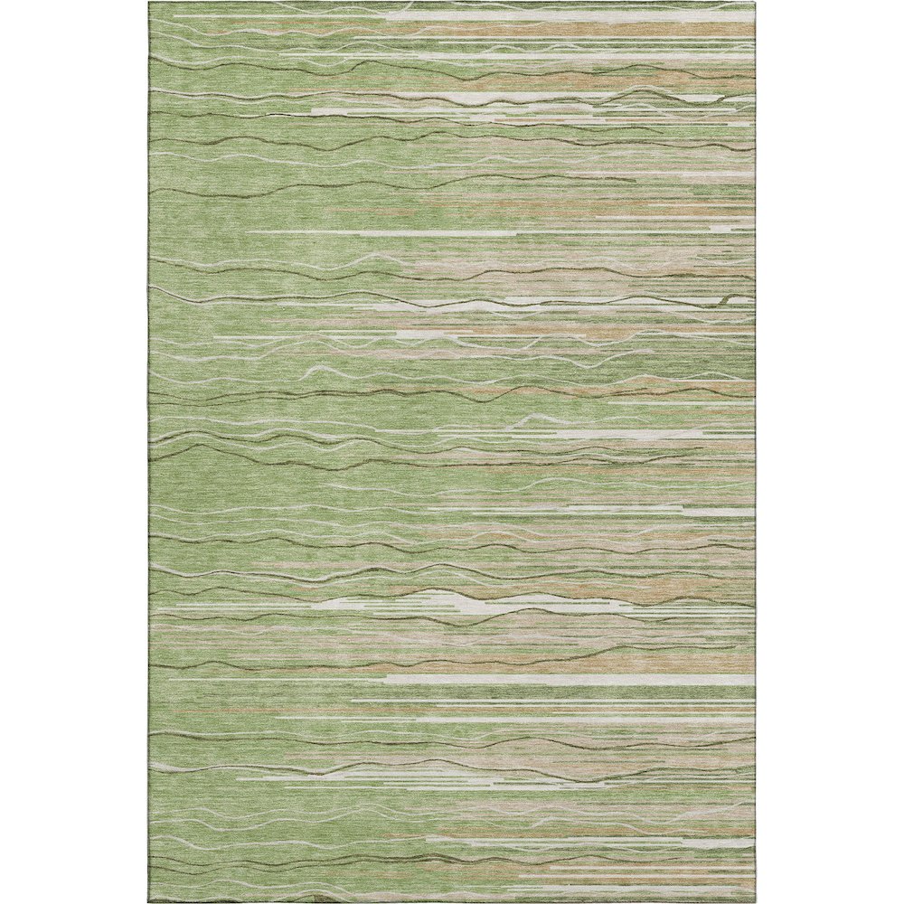 Premium Machine Washable Mayfield AMF996 Green 5' x 7'6" Rug. Picture 1