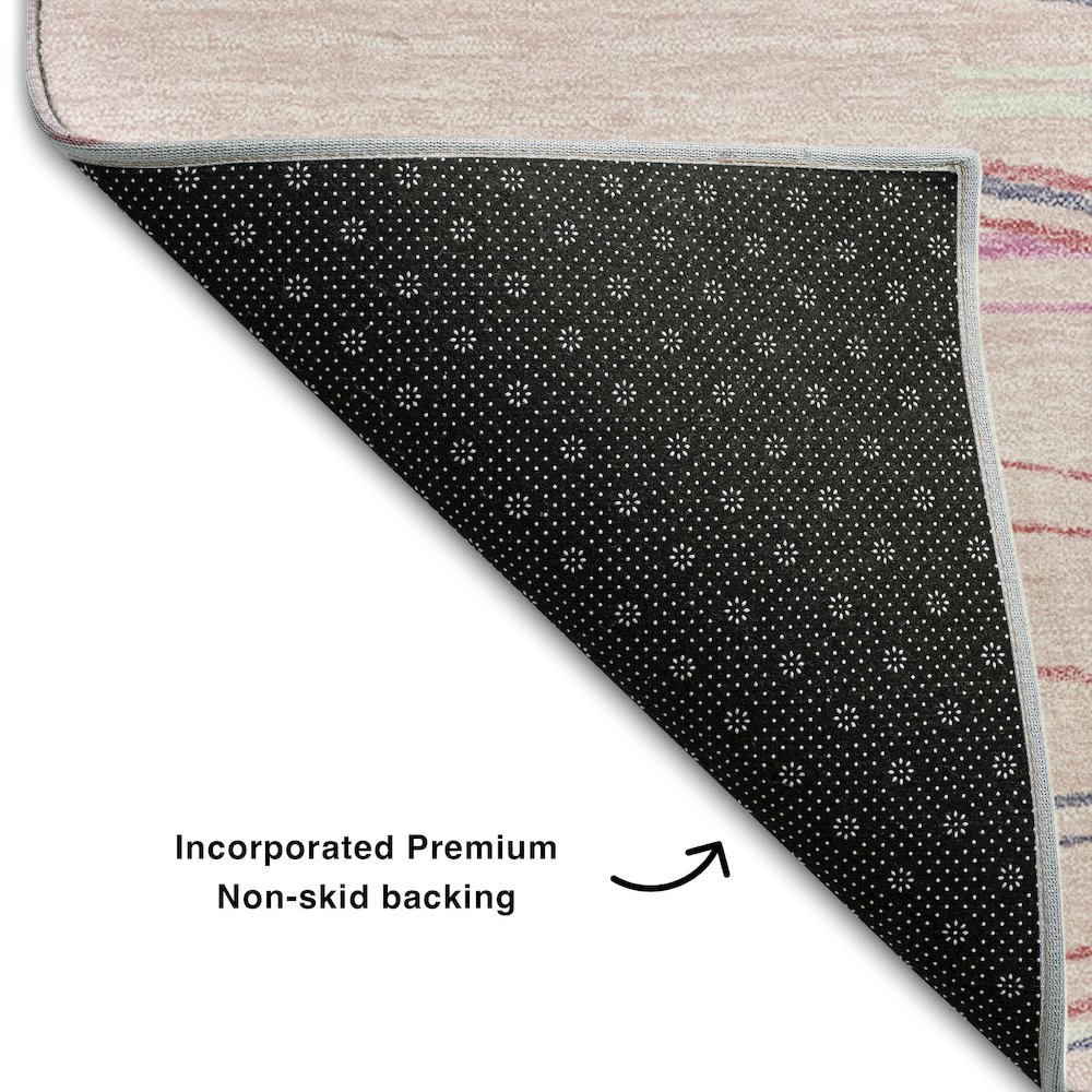 Premium Machine Washable Mayfield AMF996 Pink 2'6" x 3'10" Rug. Picture 2