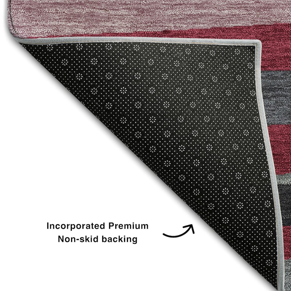 Premium Machine Washable Mayfield AMF997 Burgundy 2'6" x 3'10" Rug. Picture 2