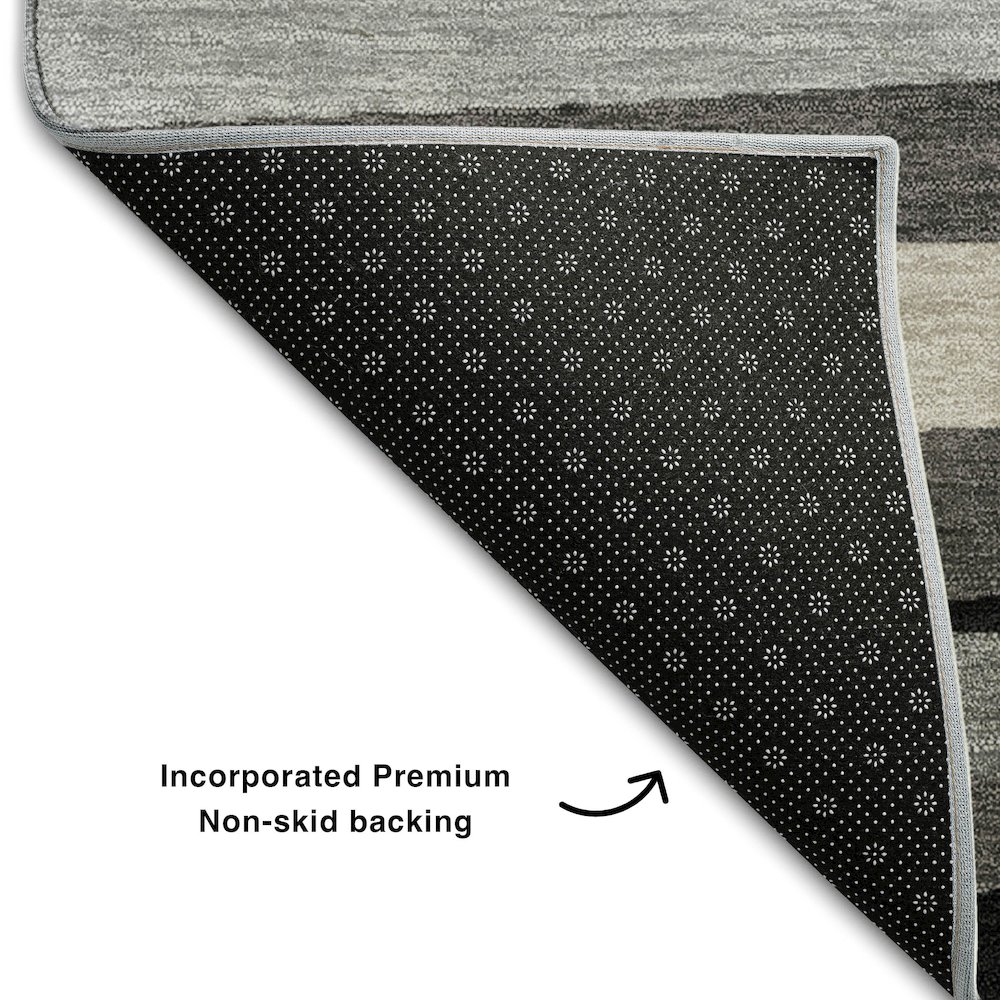 Premium Machine Washable Mayfield AMF997 Gray 2'6" x 3'10" Rug. Picture 2