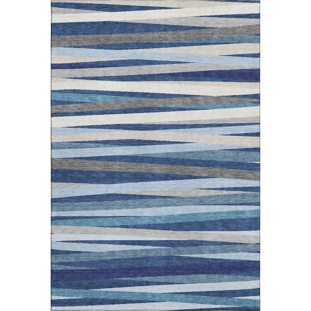 Premium Machine Washable Mayfield AMF997 Navy 5' x 7'6" Rug. Picture 1