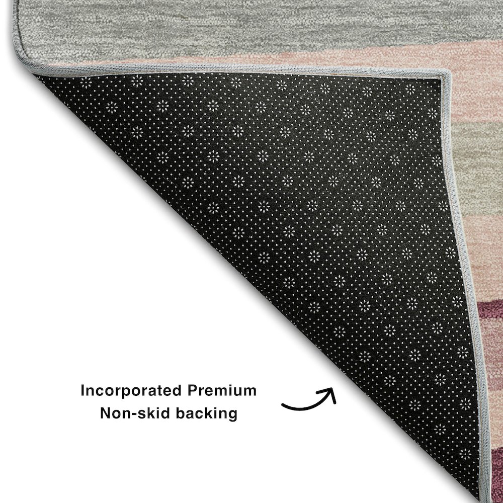 Premium Machine Washable Mayfield AMF997 Pink 2'6" x 3'10" Rug. Picture 2