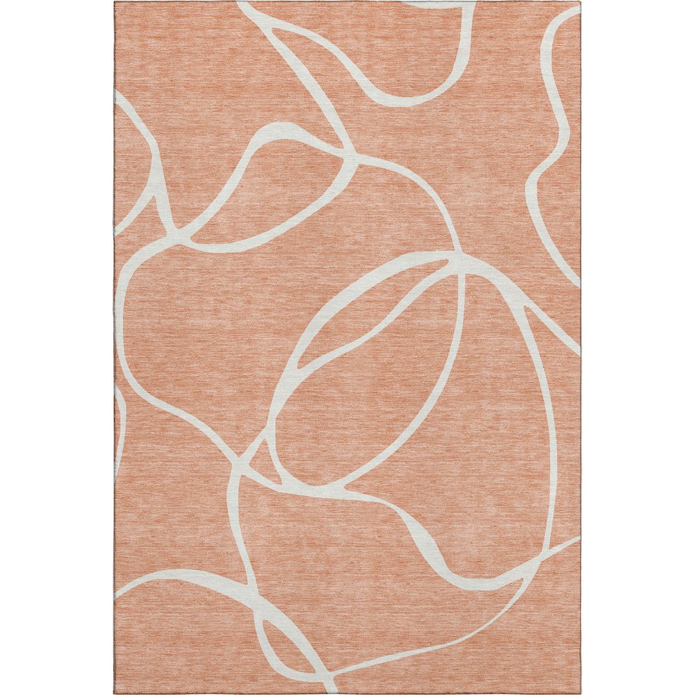 Premium Machine Washable Mayfield AMF999 Salmon 5' x 7'6" Rug. Picture 1