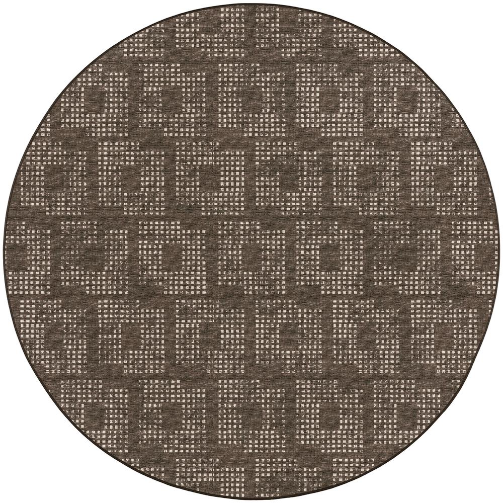 Delano DA1 Chocolate 6' x 6' Round Rug. Picture 1