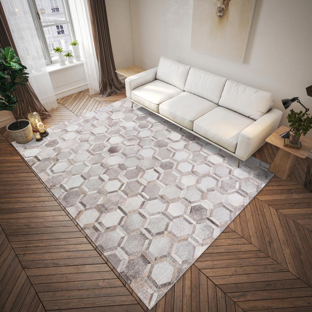 Laredo Gray Animal Patchwork 3' x 5' Area Rug Gray ALR31. Picture 1