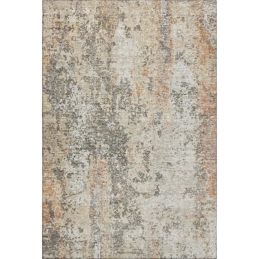 Luxury Washable Indoor/Outdoor Bresca Terracotta 5' x 7'6" Rug. Picture 1