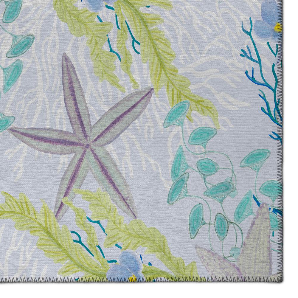 Indoor/Outdoor Surfside ASR31 Aqua Washable 2'3" x 7'6" Runner Rug. Picture 3