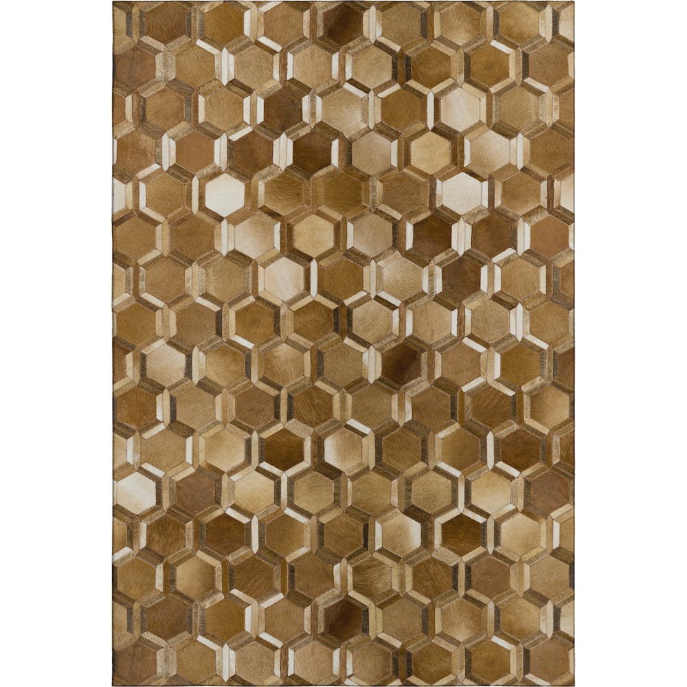 Luxury Washable Indoor/Outdoor Bozeman Brown 5' x 7'6" Rug. Picture 1