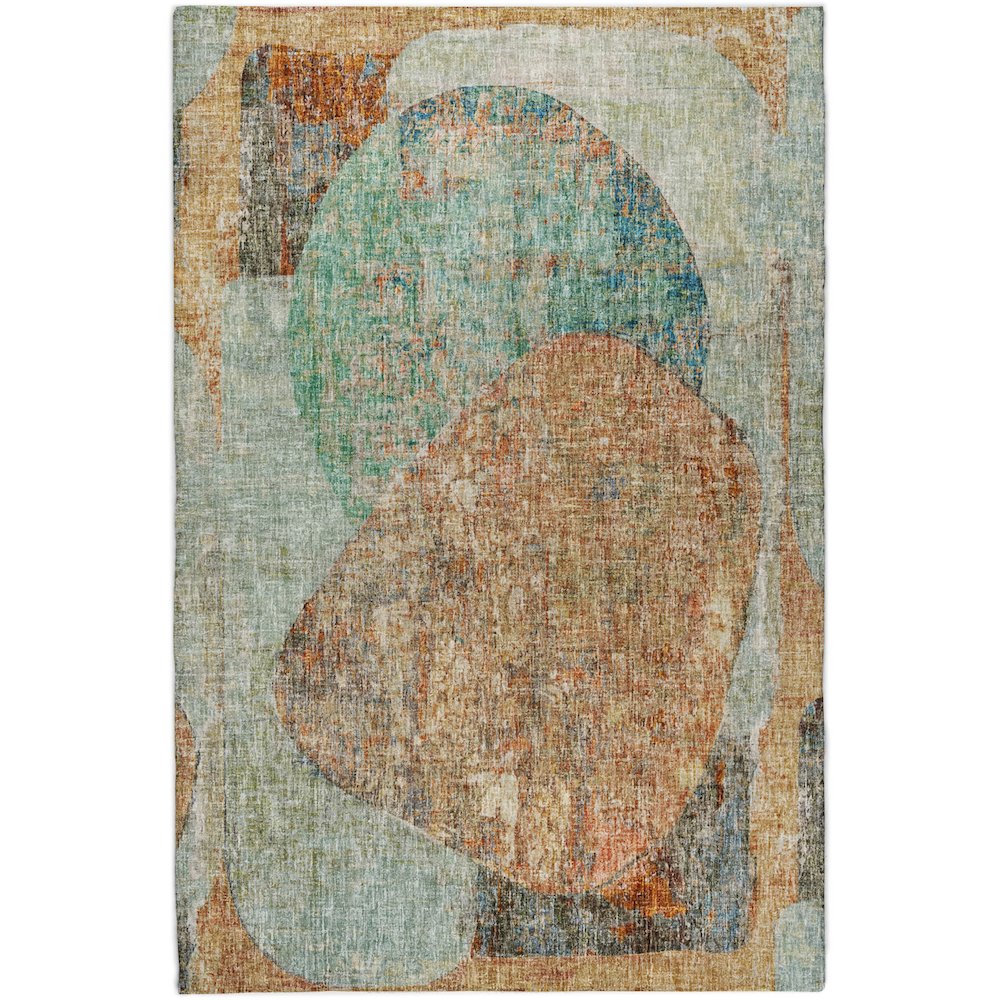 Luxury Washable Boca Teal 5' x 7'6" Rug. Picture 1