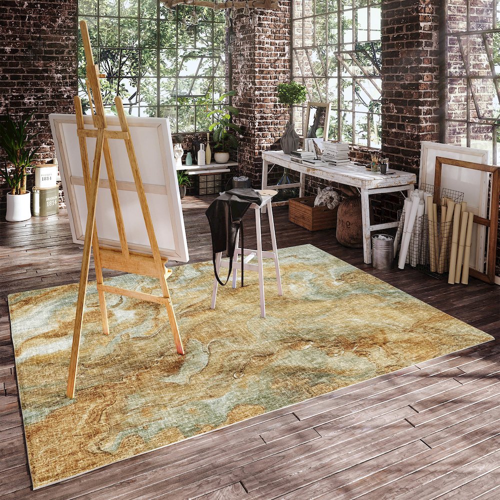 Luxury Washable Boca Copper 5' x 7'6" Rug. Picture 5