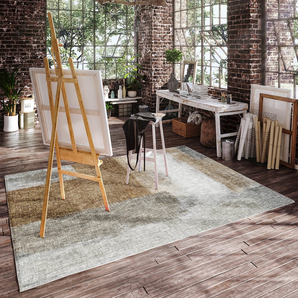 Luxury Washable Boca Brown 5' x 7'6" Rug. Picture 5
