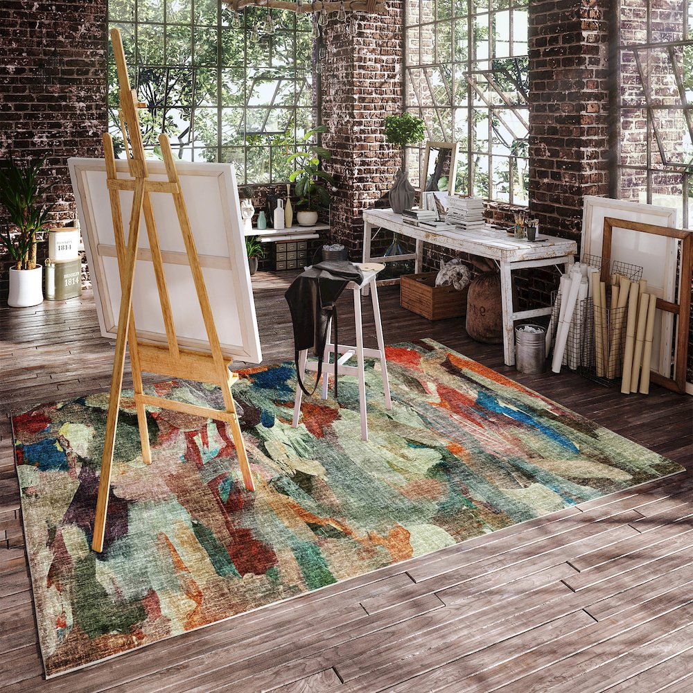Luxury Washable Boca Paprika 5' x 7'6" Rug. Picture 5